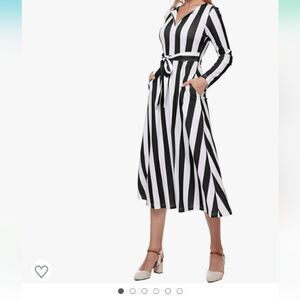 Black White Striped Dress